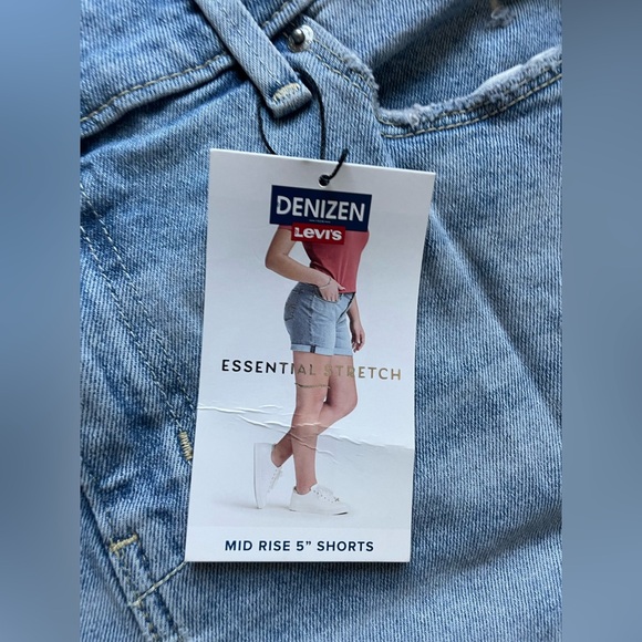 🆕 Denizen by Levi’s Women’s Mid Length Denim Jeans Shorts 31W 12 Large - Picture 12 of 16